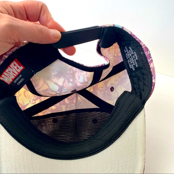 Marvel Character Collage Purple SnapBack Adjustable Back - Picture 7 of 9